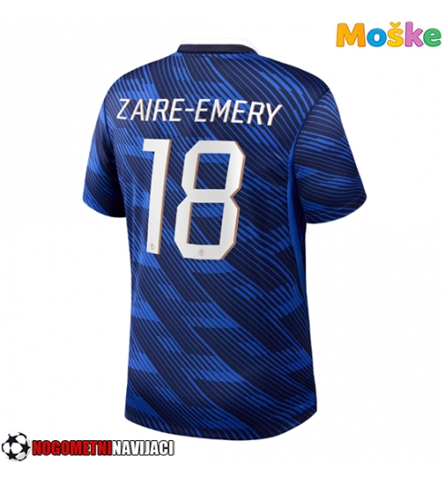 Moške Nogometnih dresov Francija Warren Zaire-Emery #18 Domači SP 2026 Kratki rokavi Moške Nogometnih dresov Francija Warren Zaire-Emery #18 Domači SP 2026 Kratki rokavi